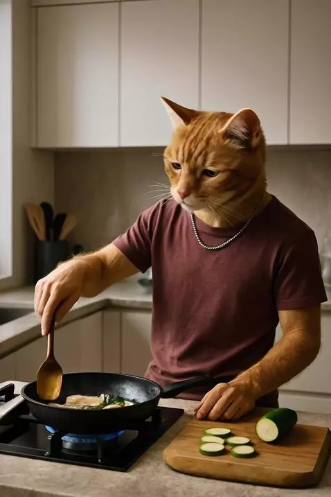 AI Video from prompt: Cocinando,cinematografico,camara se aleja lentam