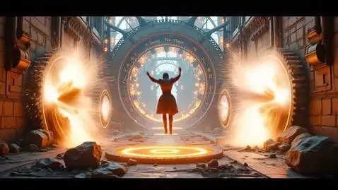 AI Video from prompt: Render a 7-second mind-bending 3D video game tim