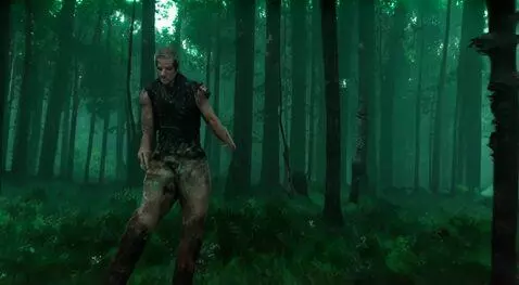 AI Video from prompt: The rain poured through the twisted canopy as Da