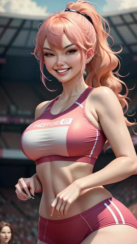 AI Video from prompt: beautiful volleyball girl noticing the viewer, c