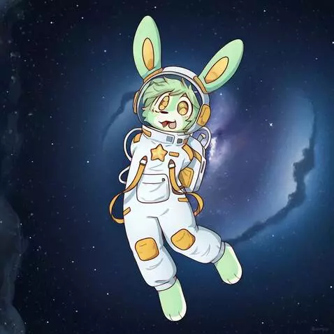 AI Video from prompt: The armless furry bunny astronaut flying in spac