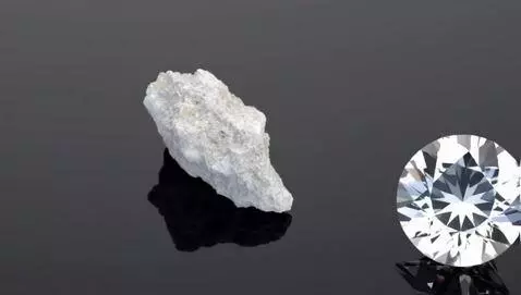 AI Video from prompt: "Macro cinematic animation: a raw natural zircon