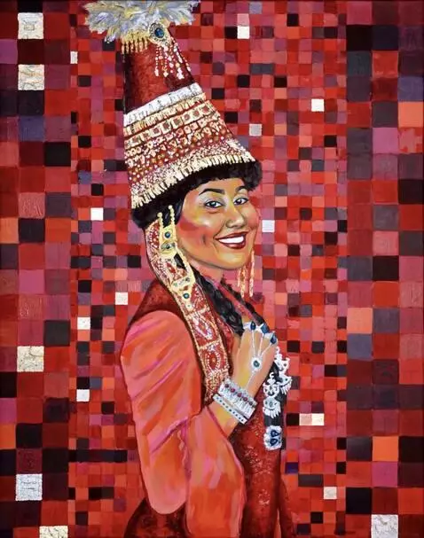 AI Video from prompt: An Eastern girl standing sideways, smiling warml