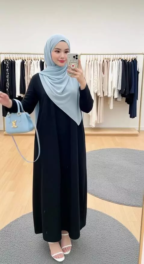 AI Video from prompt: "composition": "Full-body mirror selfie shot, ma