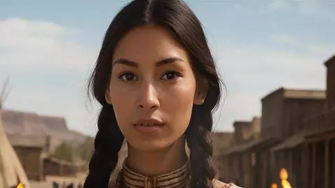 AI Video from prompt: Indian woman's face in close up before a duel, d