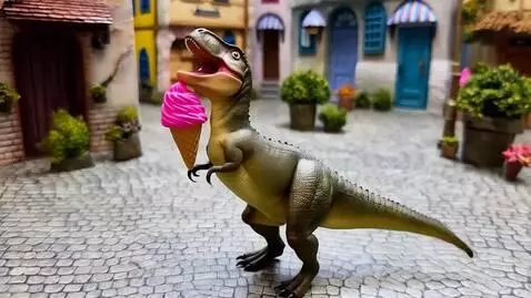 AI Video from prompt: Realistic tiny Adorable velociraptor dinosaur ju