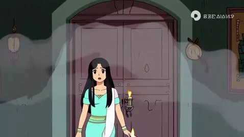 AI Video from prompt: 2d horror anime style animation, young Indian wo