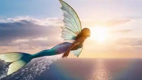 AI Video from prompt: flying mermaid