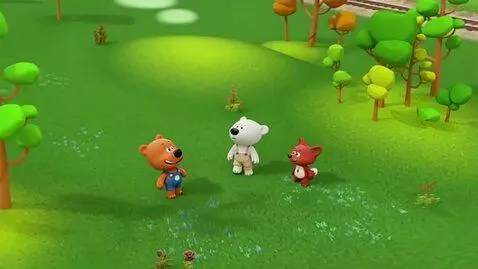 AI Video from prompt: kesha and tuchka from mimimishki checking out tr