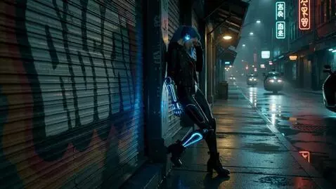 AI Video from prompt: Sexy cyberpunk from the future