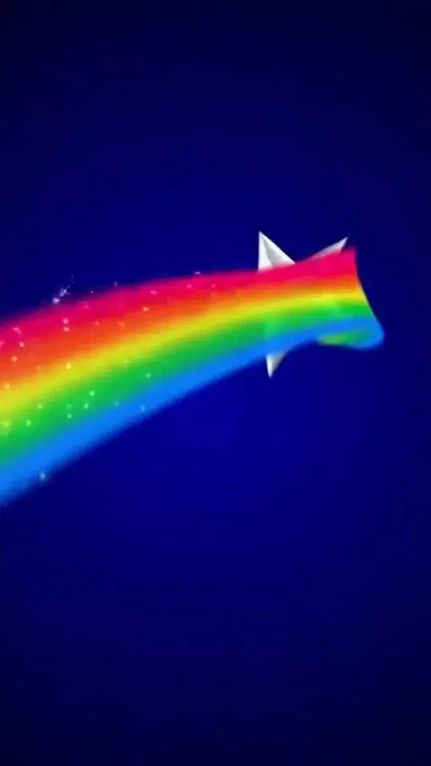AI Video from prompt: A 3D, metallic white star flies out of the top c