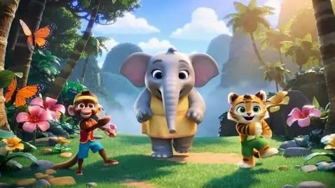 AI Video from prompt: Create a bright, colorful 2-minute animated kids