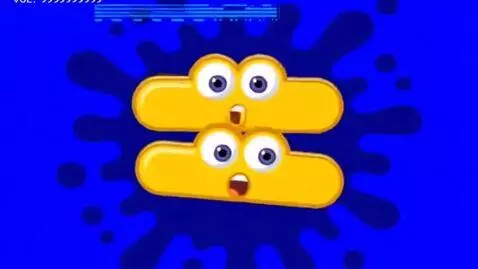 AI Video from prompt: A blue background with an ink splat, two yellow 