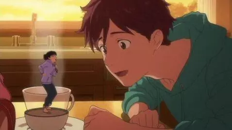 AI Video from prompt: Anime young man accidentally shrinks his hot Mom