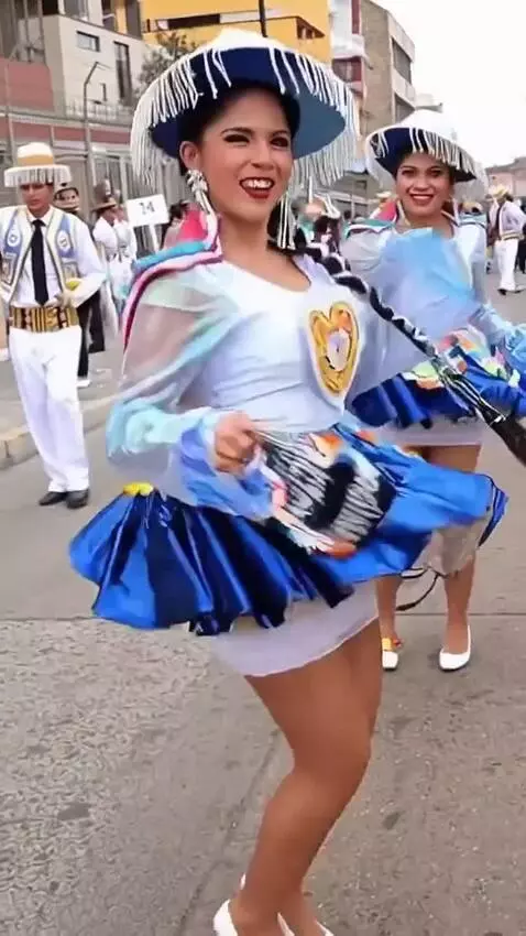 AI Video from prompt: The singer is dancing the jive on Caporales.