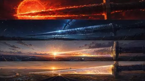 AI Video from prompt: Digital art, cinematic style. Track shot in twil