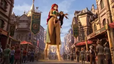 AI Video from prompt: growing giantess Princess Kemara Kohime growing 