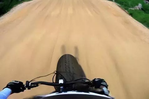 AI Video from prompt: "video_title": "Extreme River Gap Jump - POV Hel