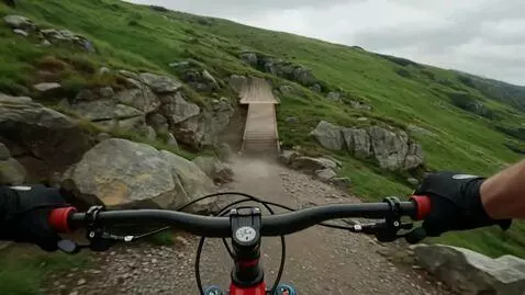 AI Video from prompt: "video_title": "Extreme River Gap Jump - POV Hel