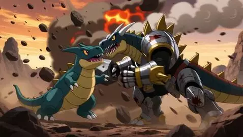 AI Video from prompt: 🎬 Prompt for Bastion vs. Tyranitar I'd start wit