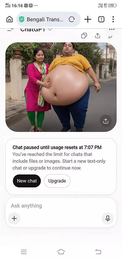 AI Video from prompt: Create a video where this super fat man is walki