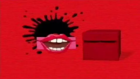 AI Video from prompt: First: Appears a Red Screen With a Black Ink Spl