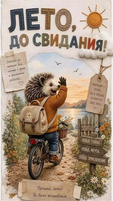 AI Video from prompt: A Hedgehod is riding a bicycle and waving its pa