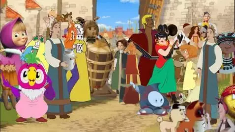 AI Video from prompt: Kyiv Soyuzmultfilm Elisey Nils Kitten Woof puppy