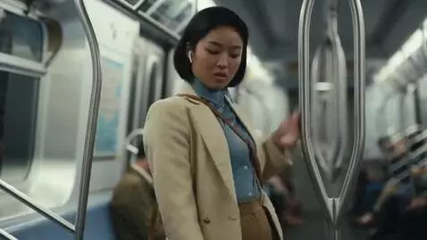 AI Video from prompt: A Asian women on the subway experiences rapid br