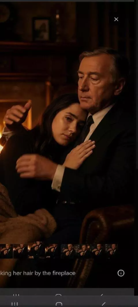 AI Video from prompt: He strokes her with his fur mittens