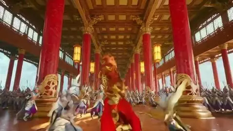 AI Video from prompt: Chinese fantasy film, Sun Wukong Monkey King bur