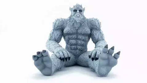 AI Video from prompt: A Yeti wiggles and curls his own toes (Soft skin