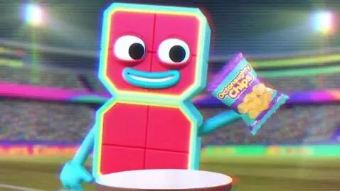 AI Video from prompt: Octonaughty Chips Commercial: Numberblocks 8 Wil