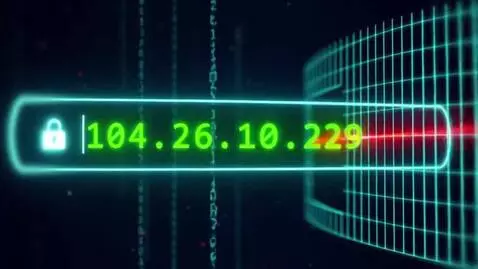 AI Video from prompt: A sleek cybersecurity motion graphic in dark nav