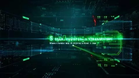 AI Video from prompt: A sleek cybersecurity motion graphic in dark nav