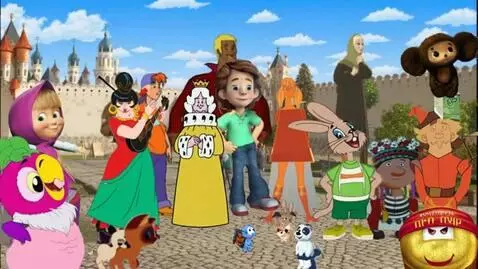 AI Video from prompt: Kyiv Soyuzmultfilm Elisey Nils Kitten Woof puppy