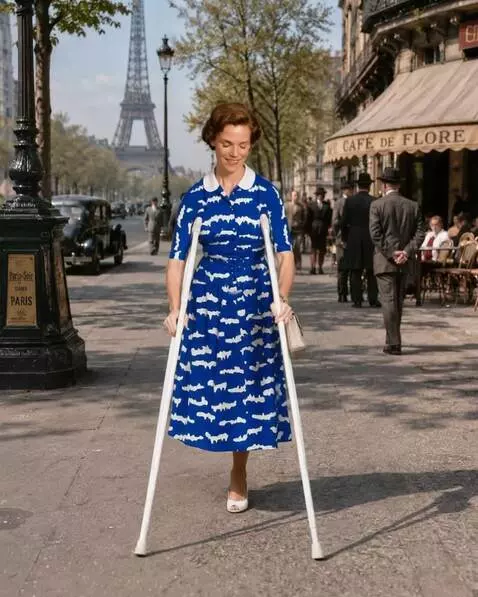 AI Video from prompt: A woman with the right leg amputated up to the u