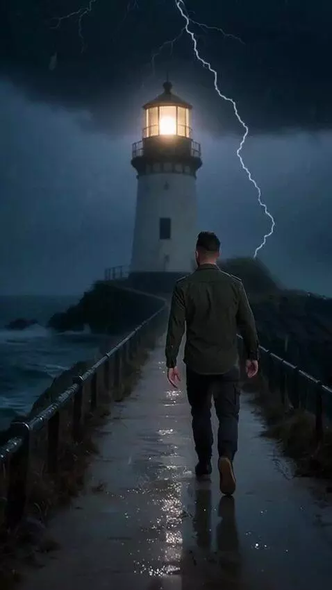 AI Video from prompt: Create a cinematic music-video scene.  A man wal
