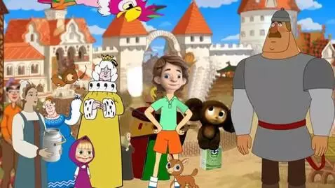 AI Video from prompt: Kyiv Soyuzmultfilm Elisey Nils Kitten Woof puppy