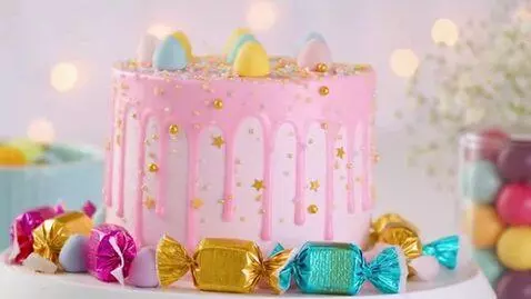 AI Video from prompt: Cake and candy