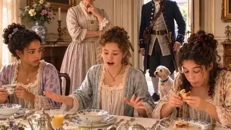 AI Video from prompt: Talking and having breakfast