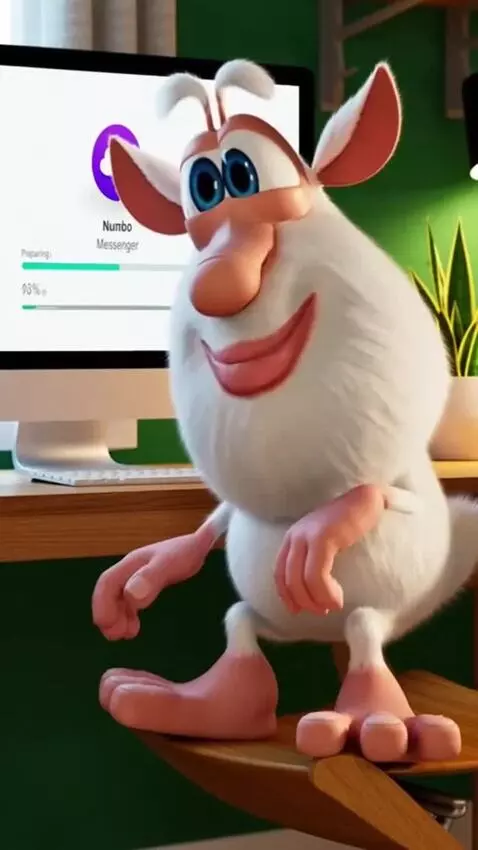 AI Video from prompt: He's sitting in a chair at home, next to his des