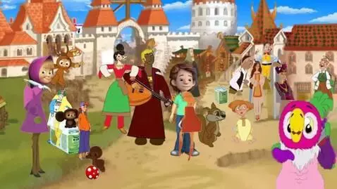 AI Video from prompt: Kyiv Soyuzmultfilm Elisey Nils Kitten Woof puppy