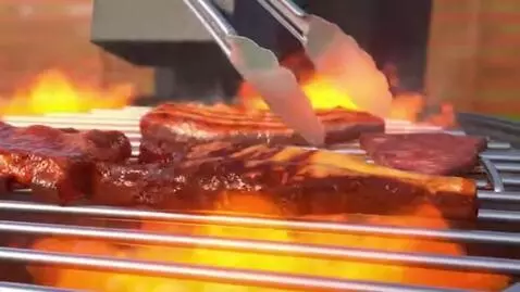 AI Video from prompt: Make a video When This character cooks Fresh bbq