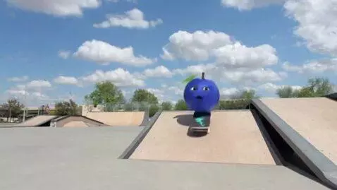 AI Video from prompt: Joyful plum does something cool