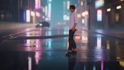 AI Video from prompt: 16: 9 Cinematography-grade modern urban animatio
