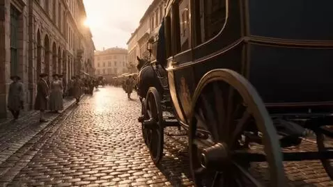AI Video from prompt: the carriage moves down the street