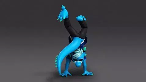AI Video from prompt: This cyan dragon (Who haves Black eyes and cyan 