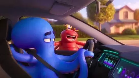 AI Video from prompt: Squidward car honda he Mr Krabs say relaxed to g