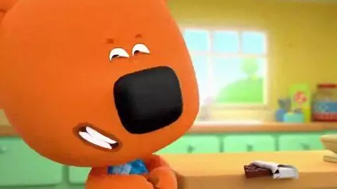 AI Video from prompt: The character says, "Now we're trying chocolate 